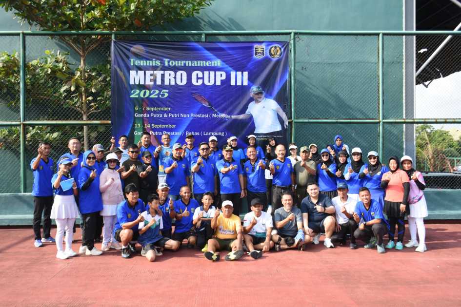 Wali Kota Metro Resmi Buka Tennis Tournament Metro Cup III 2025