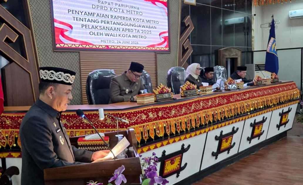 Pemkot Metro Sampaikan Raperda Pertanggungjawaban APBD 2025, Raih Opini WTP ke-16 Berturut-turut