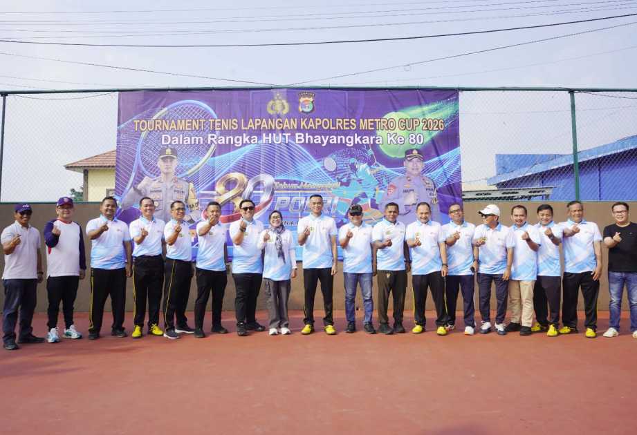 Wawalkot Metro Buka Turnamen Tenis Kapolres Cup 2026, Perkuat Sinergi dan Pembinaan Atlet